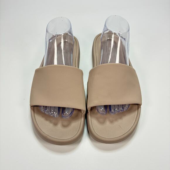 All In Motion Slide Sandals Taupe Brown Slip On Pool Beach Shoes Women's Size 10 - Picture 3 of 9